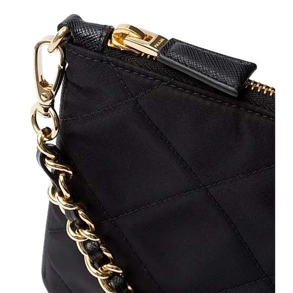 Prada Re-Edition 1995 Black Gold Chaîne Re-Nylon Pouch - Picture 4 of 7